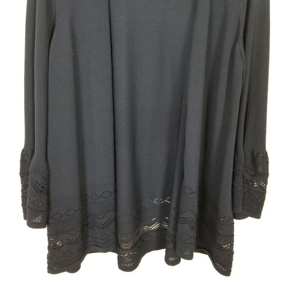 Charter Club Women Plus Lightweight Open Front Cardigan Sz 3X Navy Crochet - Picture 3 of 6